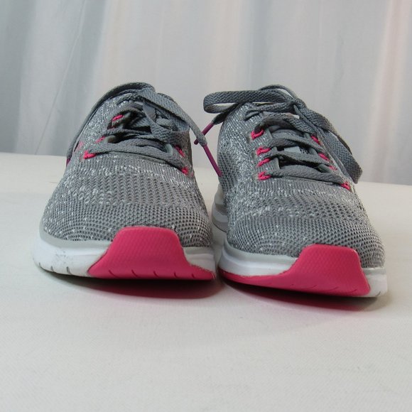Skechers Flex Comfort Womens Shoes Air Cooled Memory Foam Size 8 Grey/Hot Pink - Picture 3 of 10